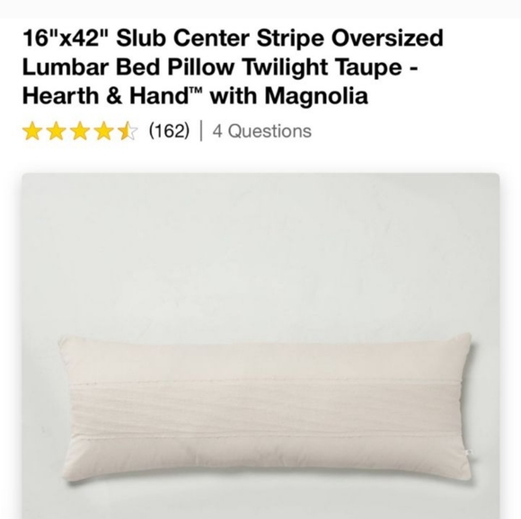 Hearth & Hearth Slub Center Stripe  Oversized Lumbar Oblong Bed Pillow - Picture 8 of 14